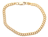 14K Gold Filled Link Charm Bracelet 8" Vintage