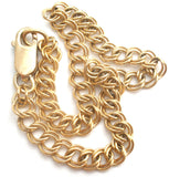 14K Gold Filled Link Charm Bracelet 8" Vintage