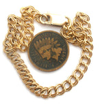 14K Gold Filled Link Charm Bracelet 8" Vintage