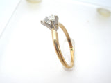 14K Gold Marquis Diamond Solitaire Ring Size 6.5