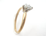 14K Gold Marquis Diamond Solitaire Ring Size 6.5