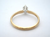 14K Gold Marquis Diamond Solitaire Ring Size 6.5