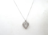 14K White Gold Necklace With Diamond Heart Pendant