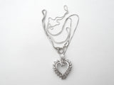 14K White Gold Necklace With Diamond Heart Pendant