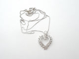 14K White Gold Necklace With Diamond Heart Pendant