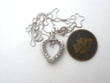 14K White Gold Necklace With Diamond Heart Pendant