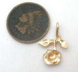 14K Gold Rose Flower Pendant Charm Vintage