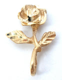 14K Gold Rose Flower Pendant Charm Vintage