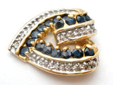 14K Gold Sapphire & Diamond Slide Heart Pendant - The Jewelry Lady's Store
