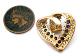 14K Gold Sapphire & Diamond Slide Heart Pendant - The Jewelry Lady's Store