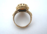 14K Gold Shell Cameo Ring Size 4