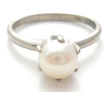 14K White Gold Pearl Ring Size 5 - The Jewelry Lady's Store