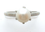 14K White Gold Pearl Ring Size 5 - The Jewelry Lady's Store