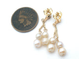 14K Yellow Gold Dangle Pearl Earrings
