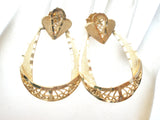 14K Yellow Gold Filigree Earrings Vintage - The Jewelry Lady's Store