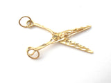 14K Yellow Gold Filigree Scissor Pendant - The Jewelry Lady's Store