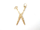 14K Yellow Gold Filigree Scissor Pendant - The Jewelry Lady's Store