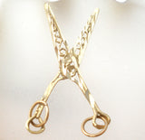 14K Yellow Gold Filigree Scissor Pendant - The Jewelry Lady's Store