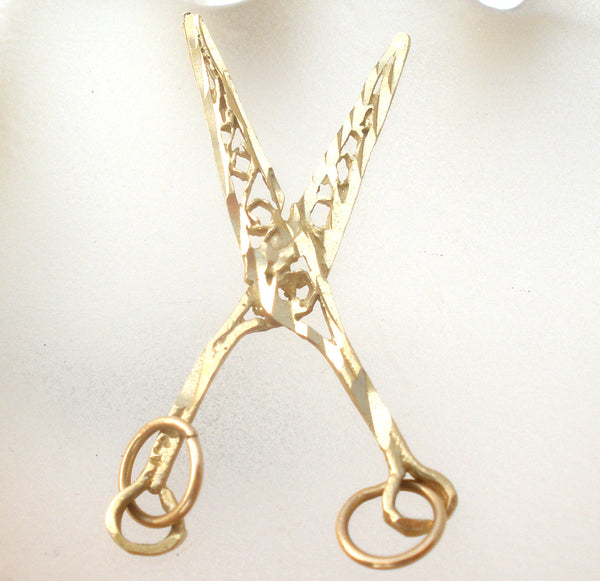 14K Yellow Gold Filigree Scissors Pendant – The Jewelry Lady's Store