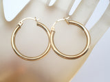 14K Yellow Gold Round Hoop Earrings - The Jewelry Lady's Store