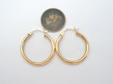 14K Yellow Gold Round Hoop Earrings - The Jewelry Lady's Store