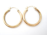 14K Yellow Gold Round Hoop Earrings - The Jewelry Lady's Store