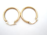 14K Yellow Gold Round Hoop Earrings - The Jewelry Lady's Store