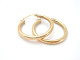 14K Yellow Gold Round Hoop Earrings - The Jewelry Lady's Store