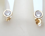 14K Gold Cubic Zirconia Post Earrings - The Jewelry Lady's Store