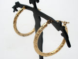 14K Gold Diamond Cut Hoop Earrings