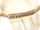 14K Gold Garnet Double Rope Bracelet Vintage - The Jewelry Lady's Store