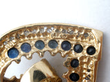14K Gold Sapphire & Diamond Slide Heart Pendant - The Jewelry Lady's Store