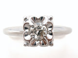 14K White Gold Diamond Ring Vintage