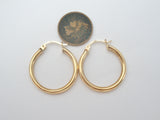 14K Yellow Gold Round Hoop Earrings - The Jewelry Lady's Store