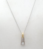 18K Gold & Platinum Diamond Pendant Necklace 19" - The Jewelry Lady's Store