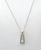 18K Gold & Platinum Diamond Pendant Necklace 19" - The Jewelry Lady's Store