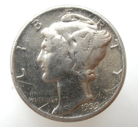 1939 Mercury Dime Coin Ring Sterling Silver Size 5.5