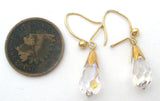 9K Gold Crystal Dangle Earrings Vintage - The Jewelry Lady's Store