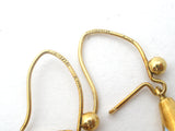 9K Gold Crystal Dangle Earrings Vintage - The Jewelry Lady's Store