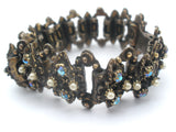 AB Rhinestone & Pearl Antique Vintage Bracelet Set