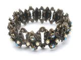 AB Rhinestone & Pearl Antique Vintage Bracelet Set