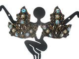 AB Rhinestone & Pearl Antique Vintage Bracelet Set
