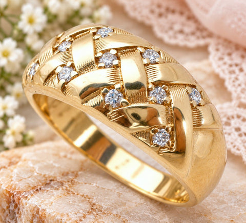 ARTCARVED 14K Gold Diamond Ring Size 11 Vintage Band