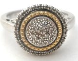 Alward Vahan Sterling Silver & 14K Gold Diamond Pave Ring - The Jewelry Lady's Store