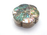 Abalone Shell Pill Trinket Box Sterling Silver Vintage - The Jewelry Lady's Store