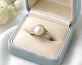 Alwand Vahan Sterling & 14K Gold Pearl Ring Size 8 - The Jewelry Lady's Store
