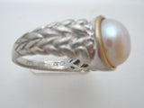 Alwand Vahan Sterling & 14K Gold Pearl Ring Size 8 - The Jewelry Lady's Store