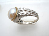 Alwand Vahan Sterling & 14K Gold Pearl Ring Size 8 - The Jewelry Lady's Store