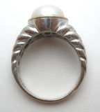 Alwand Vahan Sterling & 14K Gold Pearl Ring Size 8 - The Jewelry Lady's Store