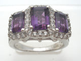 Amethyst CZ Ring Sterling Silver Size 6 - The Jewelry Lady's Store
